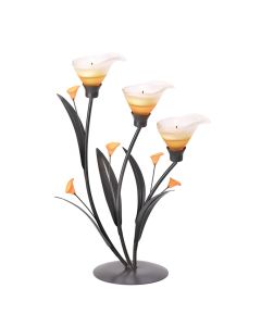 AMBER LILIES TEALIGHT HOLDER
