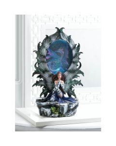 FAIRY AND DRAGON LIGHTED FIGURINE